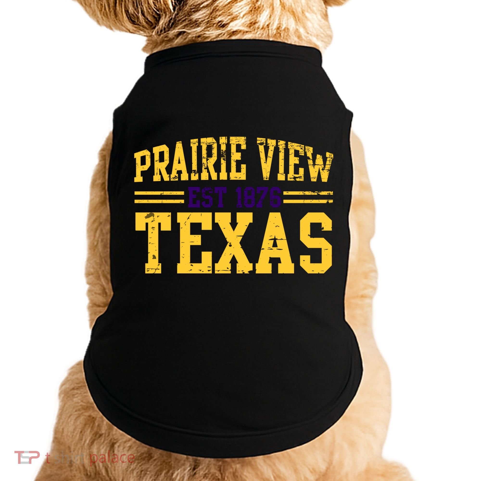 Prairie View Texas, Prairie Gift, Distressed Text Doggie Tank