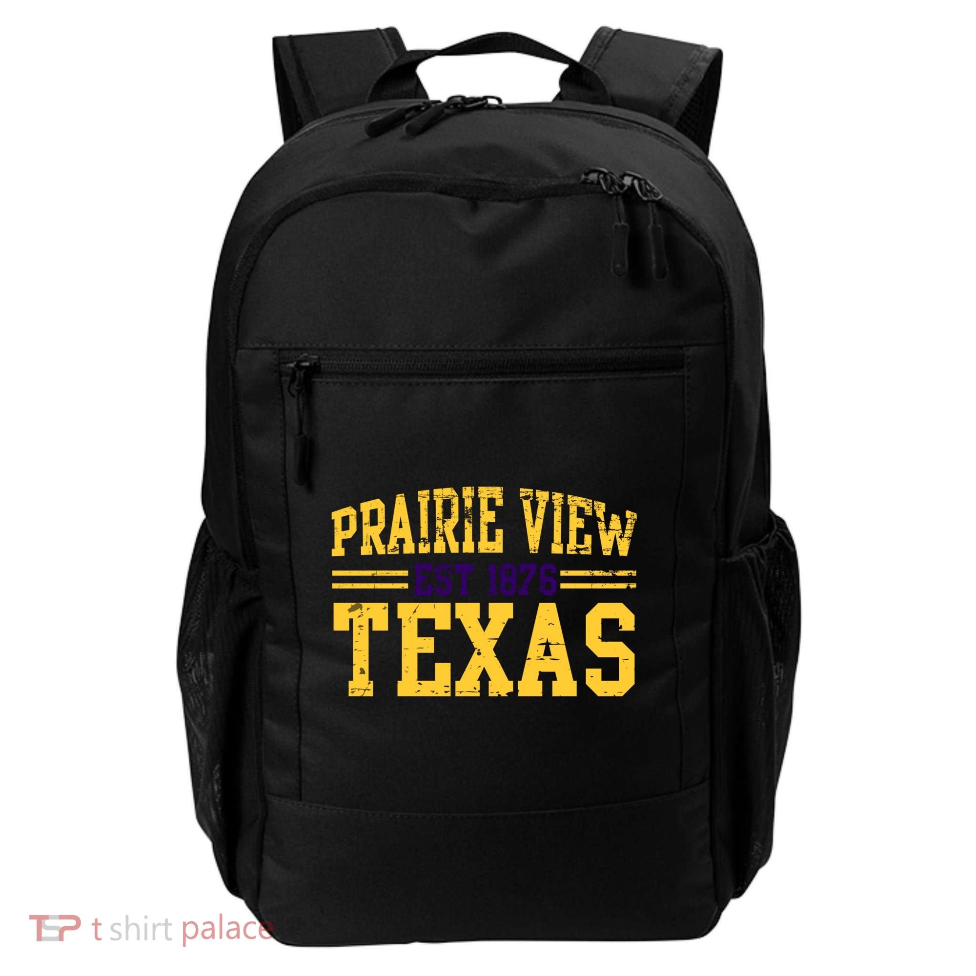 Prairie View Texas, Prairie Gift, Distressed Text Backpack