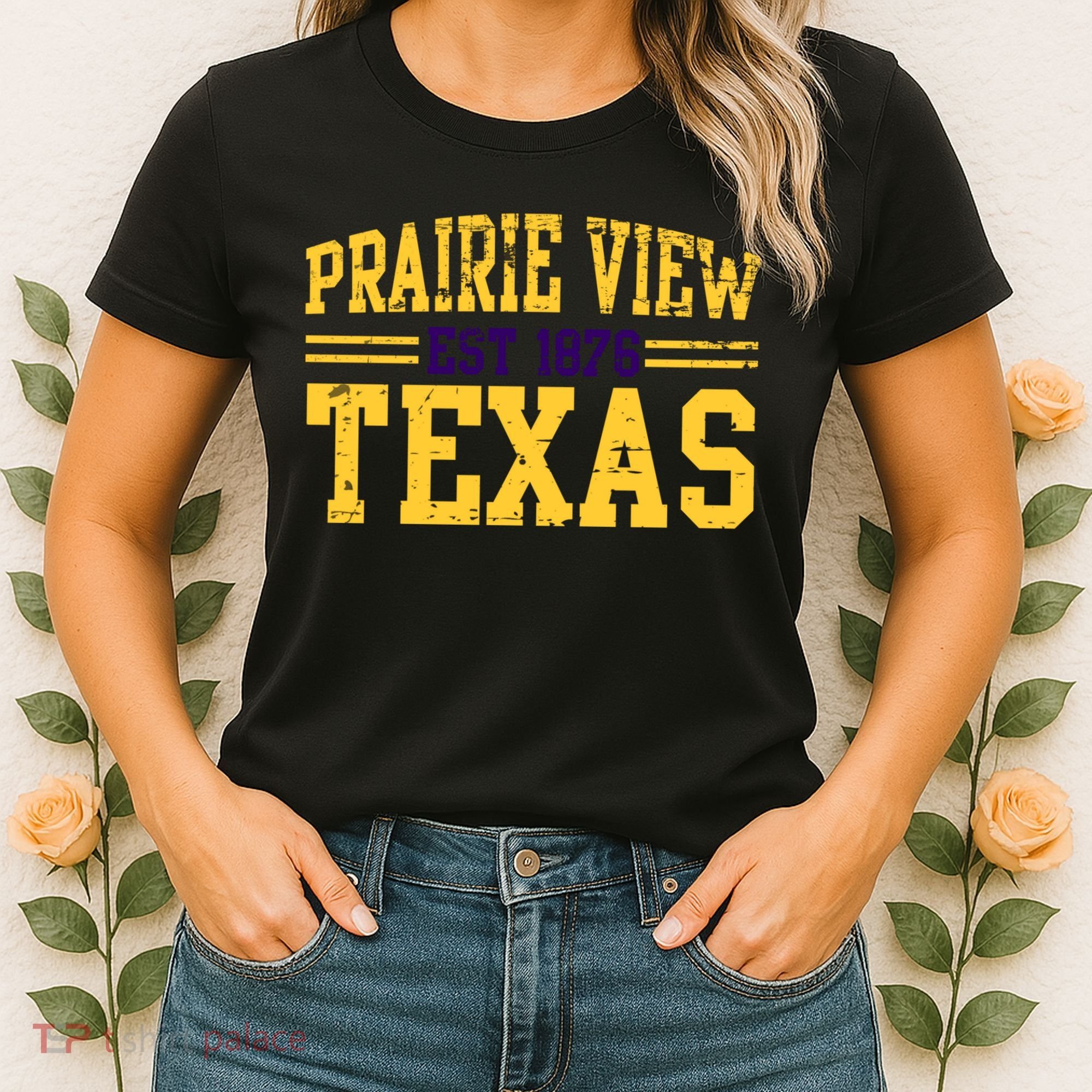 Prairie View Texas, Prairie Gift, Distressed Text Women's T-Shirt