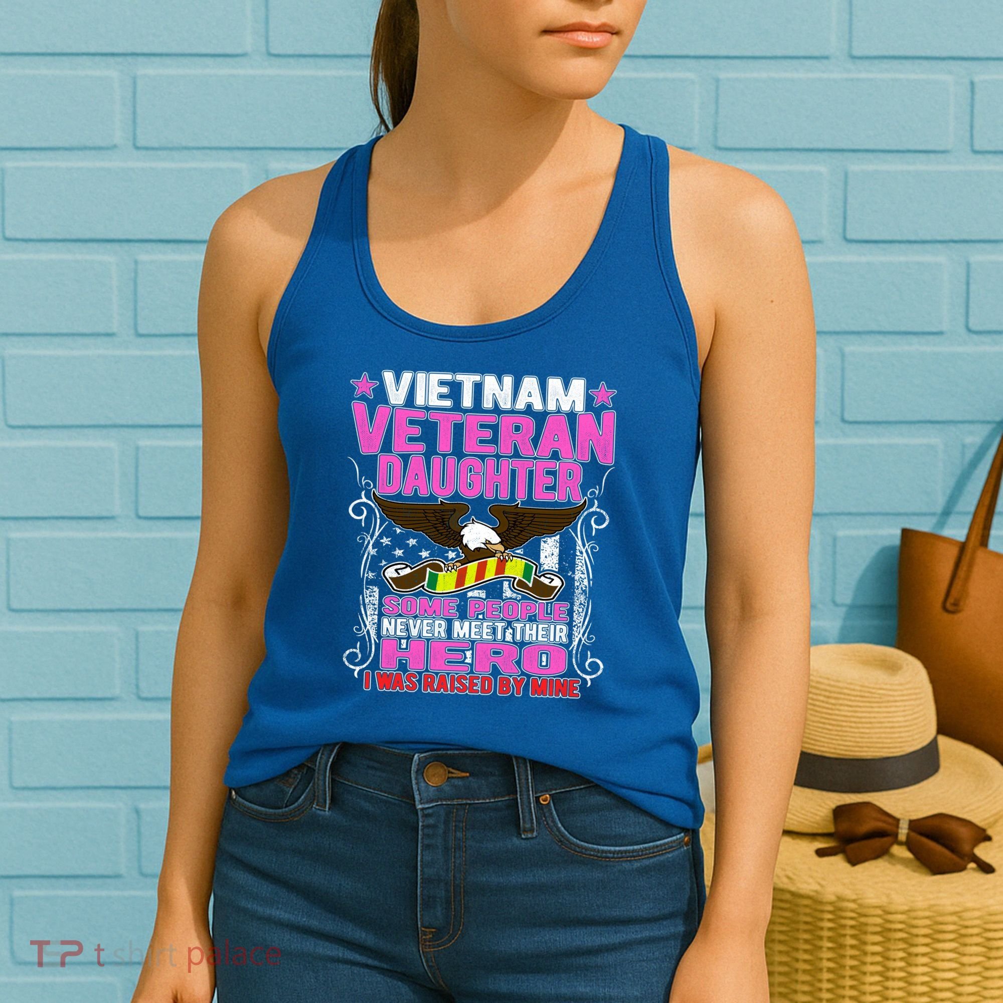 Proud Vietnam Veteran Daughter Gift Cool Gift I Was Raised By Mine Gift Women's Tank Top