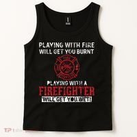 Playing With A Firefighter Will Get You Wet Tank Top thumb 2
