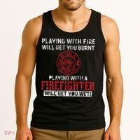 Playing With A Firefighter Will Get You Wet Tank Top thumb 3