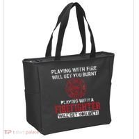 Playing With A Firefighter Will Get You Wet Tote Bag thumb 2