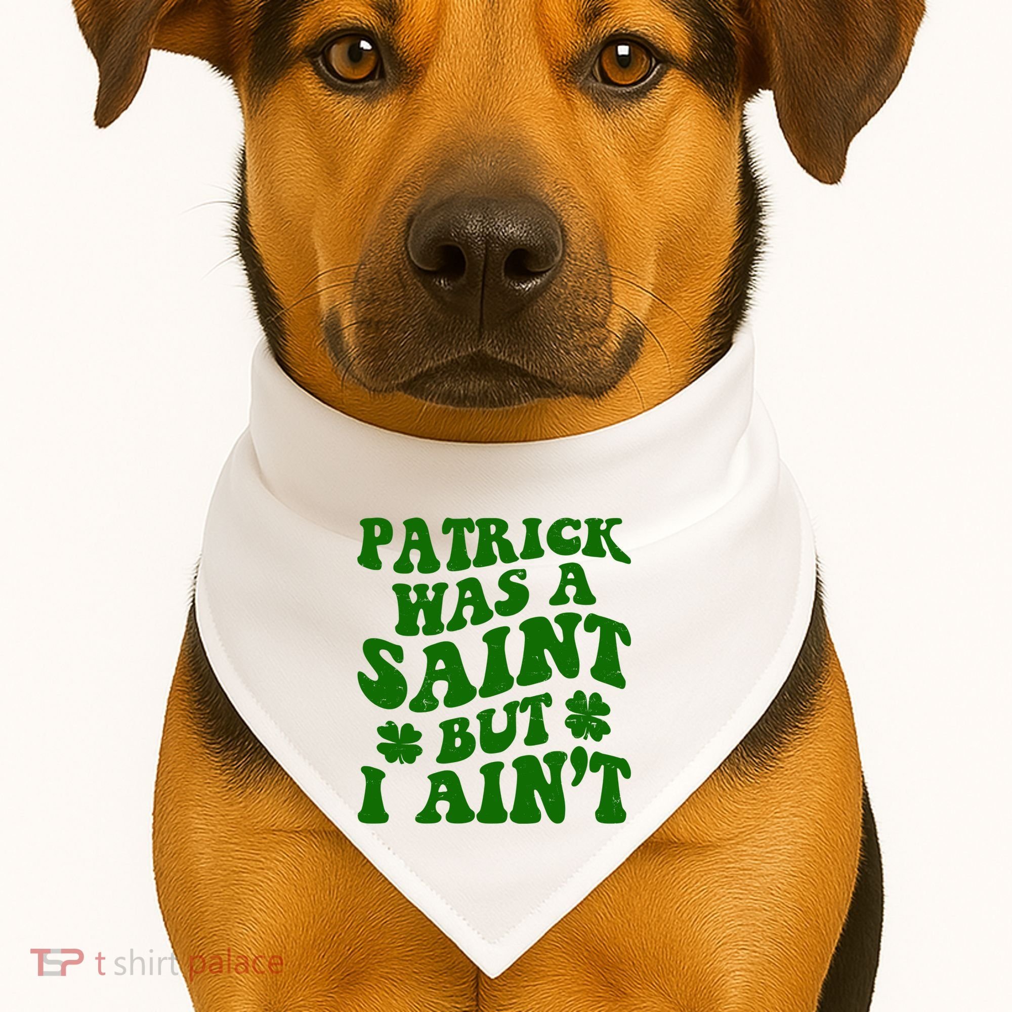Patrick Was A Saint Funny St Patricks Day USA-Made Doggie Bandana