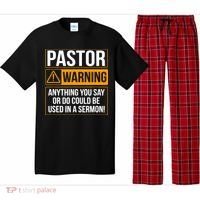 Pastor Warning Anything You Say Could Be Used In A Sermon Pajama Set thumb 0