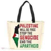 Palestine Will Be Free Stop The Genocide End The Apartheid Tote Bag thumb 0