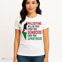 Palestine Will Be Free Stop The Genocide End The Apartheid Women's T-Shirt thumb 4