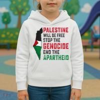 Palestine Will Be Free Stop The Genocide End The Apartheid Kids Hoodie thumb 3
