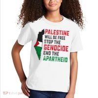 Palestine Will Be Free Stop The Genocide End The Apartheid Kids T-Shirt thumb 2