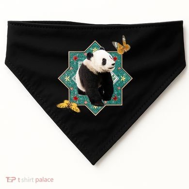 Panda With Butterflies USA-Made Doggie Bandana