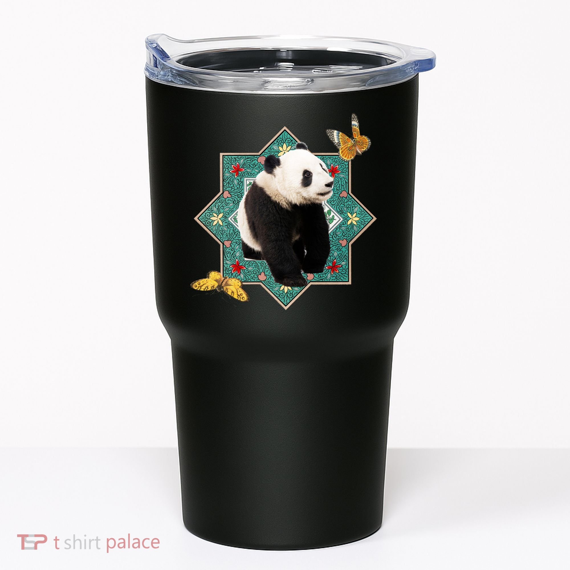 Panda With Butterflies Tumbler
