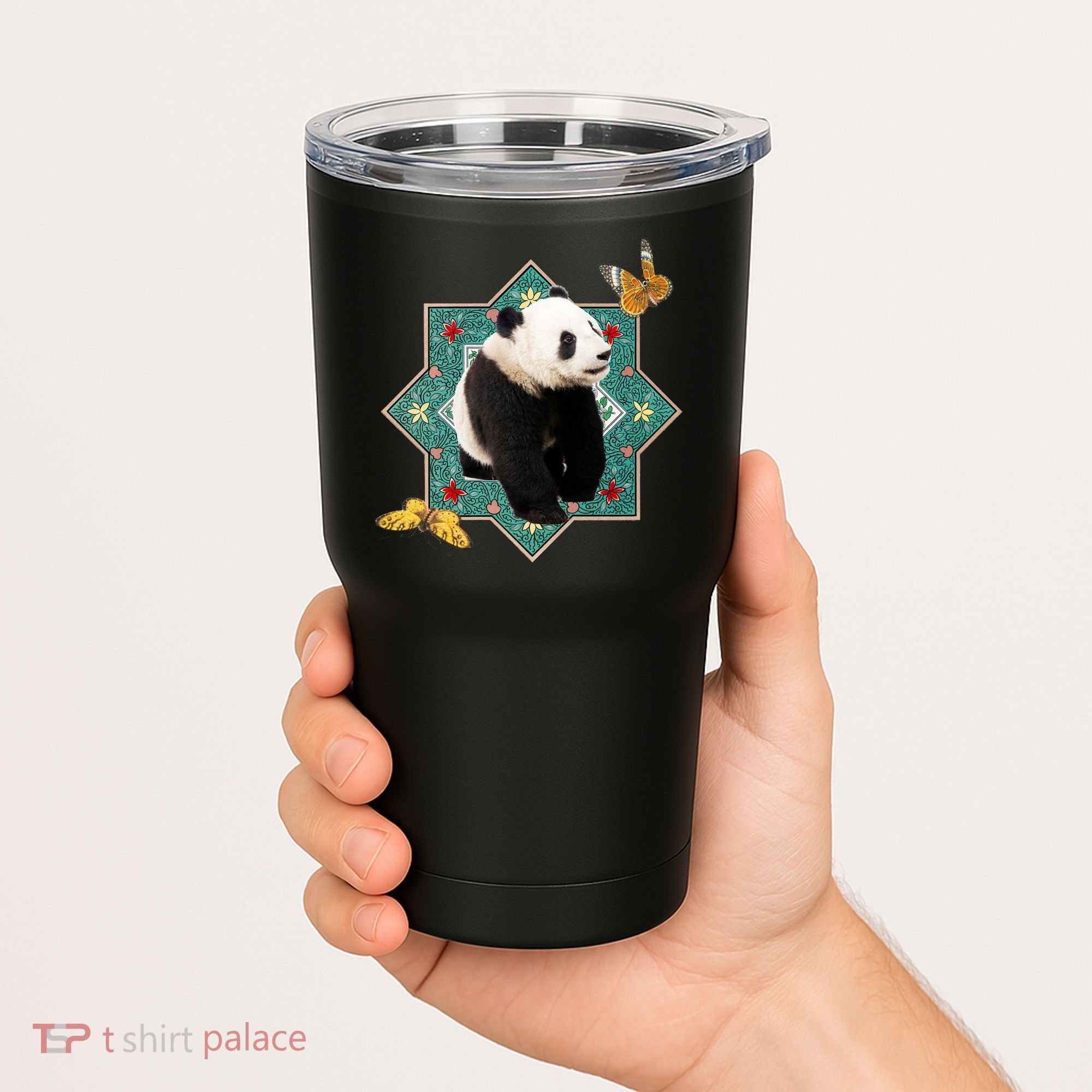 Panda With Butterflies Tumbler