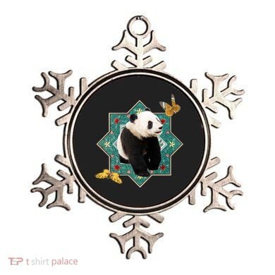 Panda With Butterflies Ornament