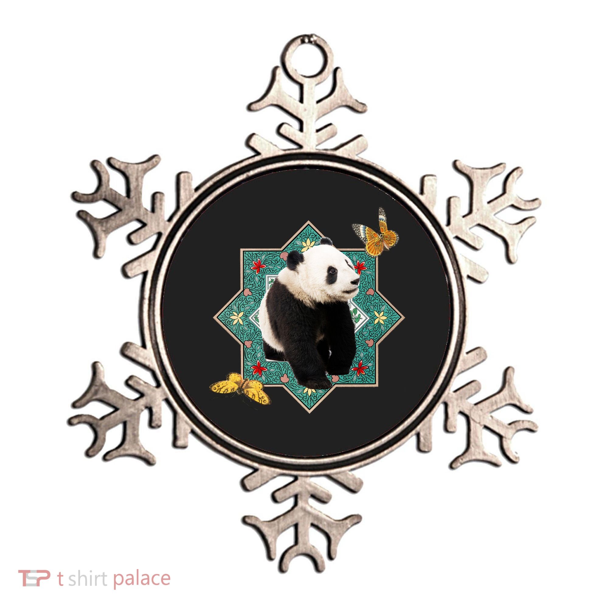 Panda With Butterflies Ornament