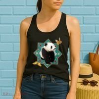 Panda With Butterflies Women's Tank Top thumb 2