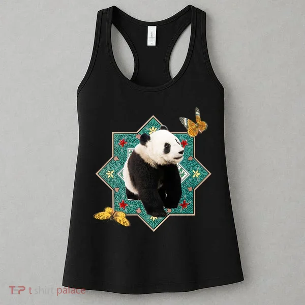Panda With Butterflies Women's Tank Top