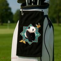 Panda With Butterflies Golf Towel thumb 2