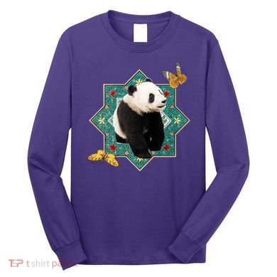 Panda With Butterflies Long Sleeve Shirt