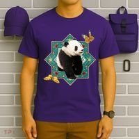 Panda With Butterflies T-Shirt thumb 6