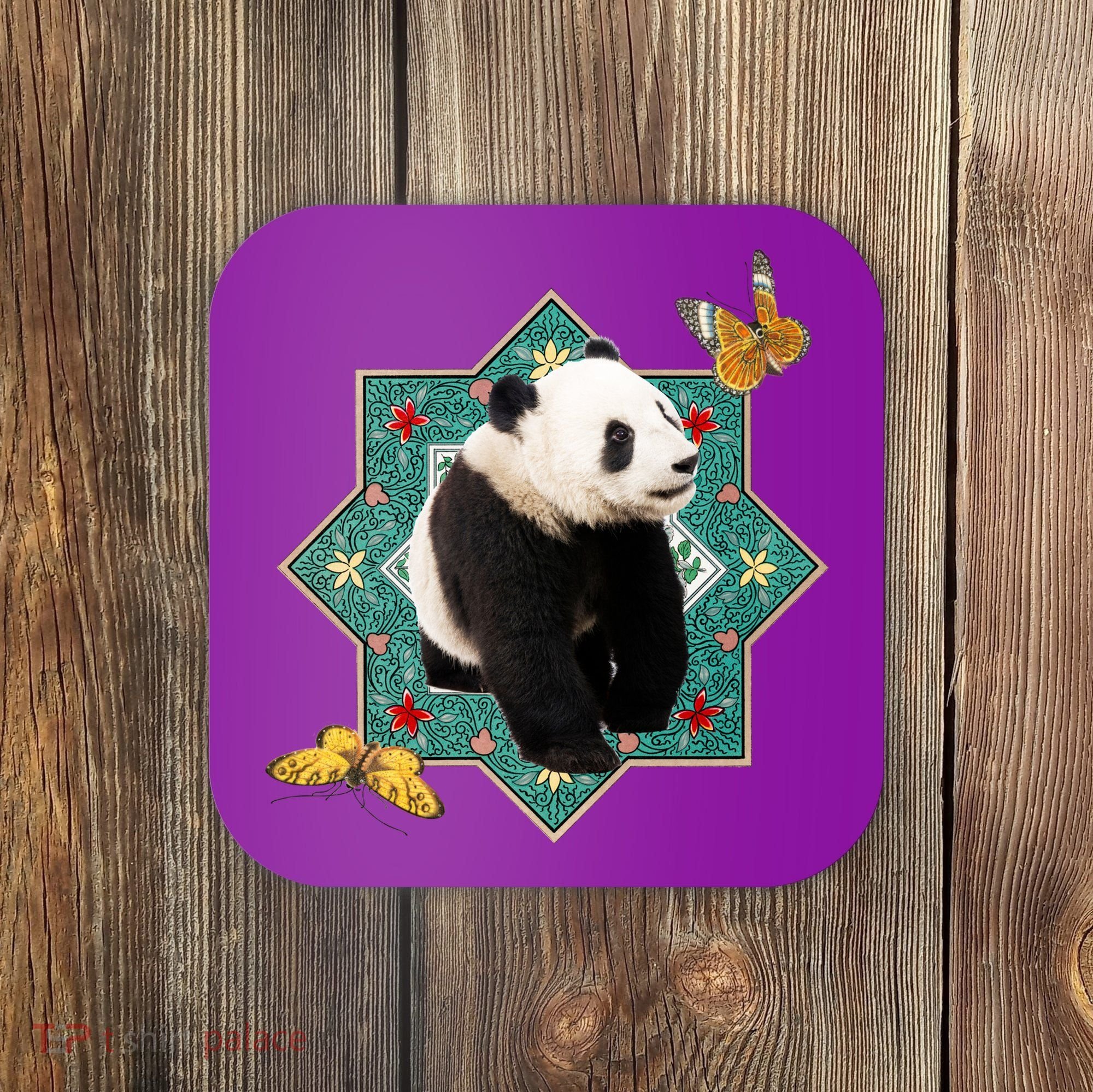 Panda With Butterflies Coaster