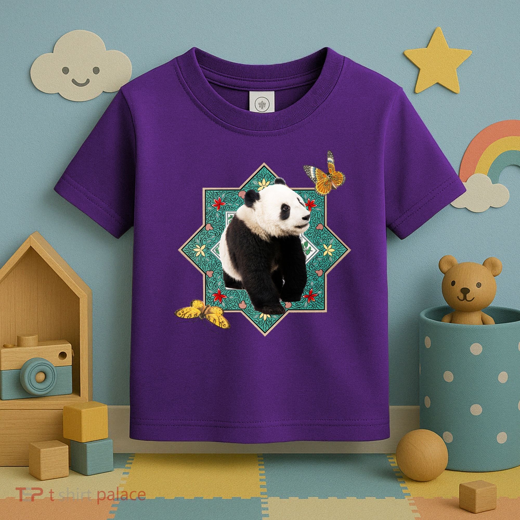 Panda With Butterflies Toddler T-Shirt