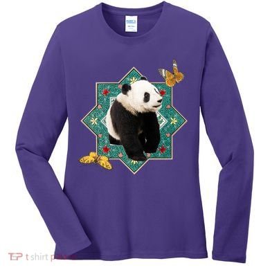 Panda With Butterflies Women's Long Sleeve Shirt