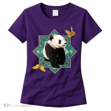 Panda With Butterflies Women's T-Shirt