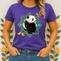 Panda With Butterflies Women's T-Shirt thumb 2