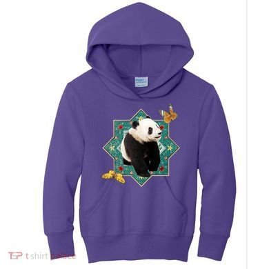 Panda With Butterflies Kids Hoodie