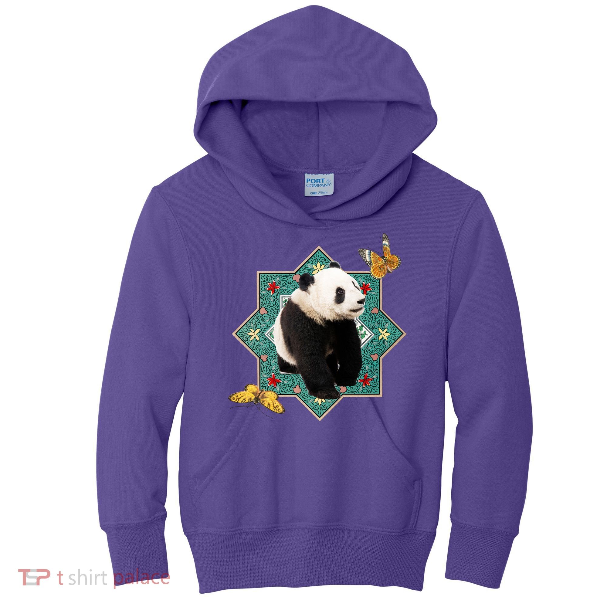 Panda With Butterflies Kids Hoodie