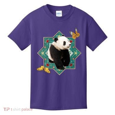Panda With Butterflies Kids T-Shirt