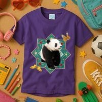Panda With Butterflies Kids T-Shirt thumb 3