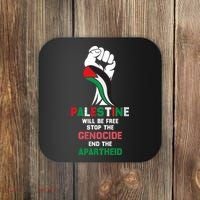 Palestine Will Be Free Stop The Genocide End The Apartheid  Coaster thumb 0