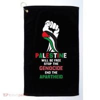 Palestine Will Be Free Stop The Genocide End The Apartheid  Golf Towel thumb 0