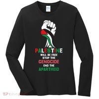 Palestine Will Be Free Stop The Genocide End The Apartheid  Women's Long Sleeve Shirt thumb 0