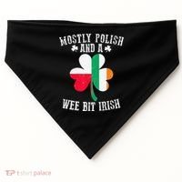 Polish Wee Bit Irish Poland Funny St Patricks Day USA-Made Doggie Bandana thumb 0