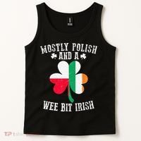 Polish Wee Bit Irish Poland Funny St Patricks Day Tank Top thumb 2