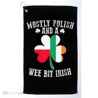 Polish Wee Bit Irish Poland Funny St Patricks Day Golf Towel thumb 0
