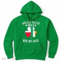 Polish Wee Bit Irish Poland Funny St Patricks Day Hoodie thumb 0