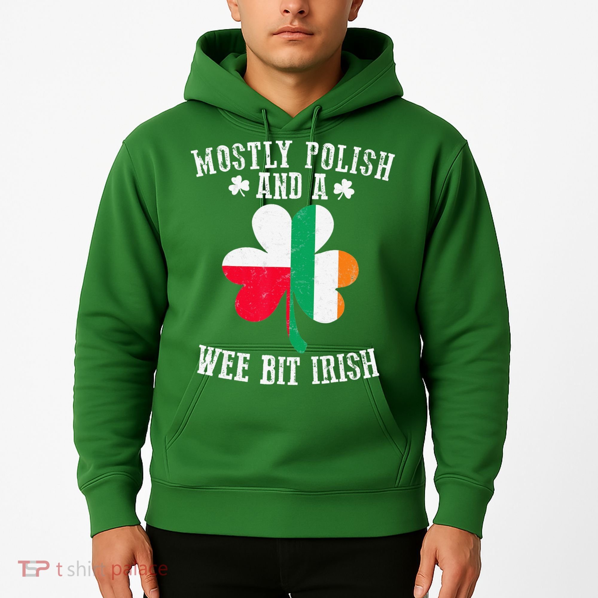Polish Wee Bit Irish Poland Funny St Patricks Day Hoodie
