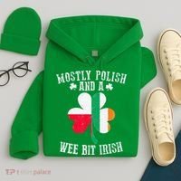 Polish Wee Bit Irish Poland Funny St Patricks Day Hoodie thumb 4
