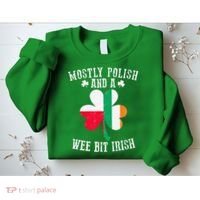 Polish Wee Bit Irish Poland Funny St Patricks Day Sweatshirt thumb 2