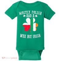 Polish Wee Bit Irish Poland Funny St Patricks Day Baby Bodysuit thumb 0