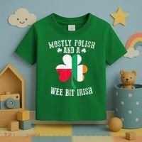 Polish Wee Bit Irish Poland Funny St Patricks Day Toddler T-Shirt thumb 3