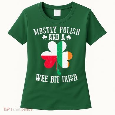 Polish Wee Bit Irish Poland Funny St Patricks Day Women's T-Shirt