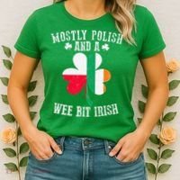 Polish Wee Bit Irish Poland Funny St Patricks Day Women's T-Shirt thumb 2