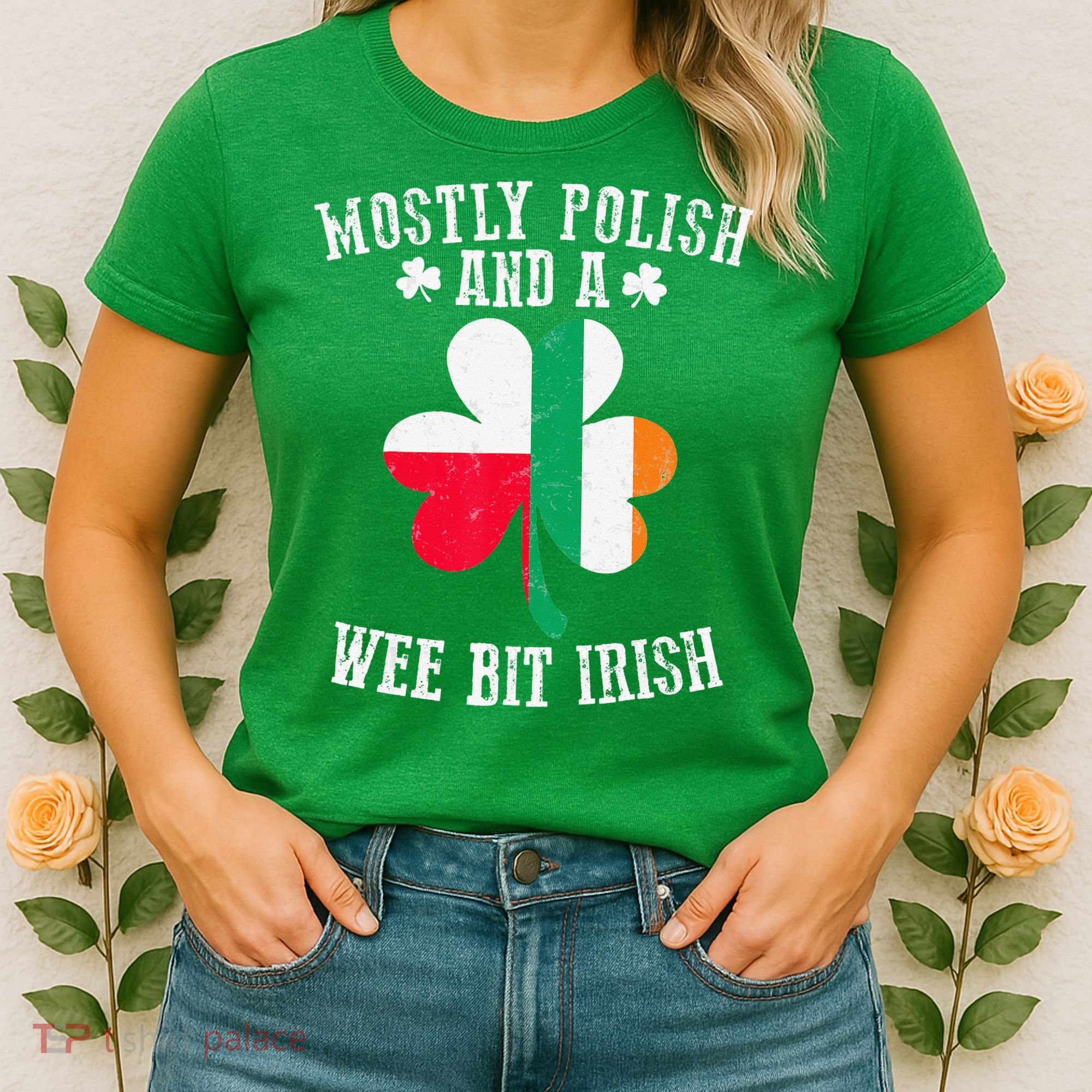 Polish Wee Bit Irish Poland Funny St Patricks Day Women's T-Shirt