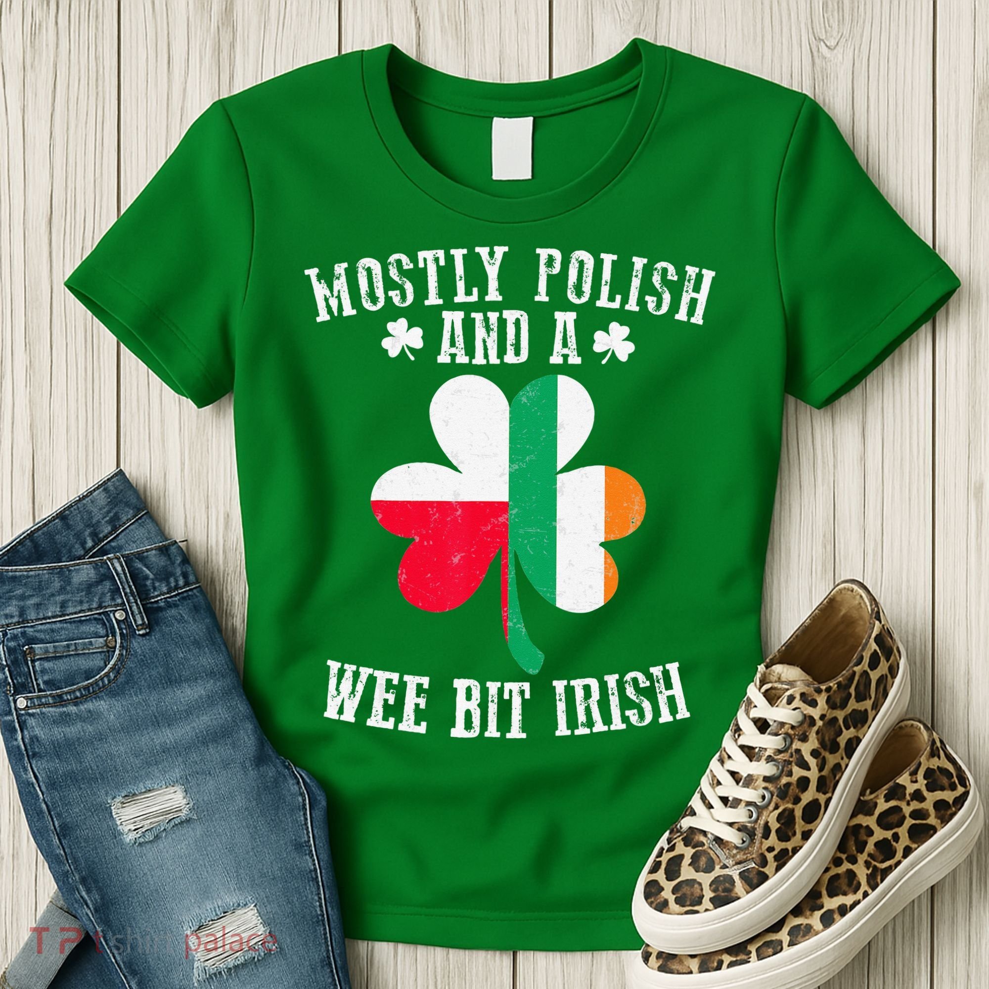 Polish Wee Bit Irish Poland Funny St Patricks Day Women's T-Shirt