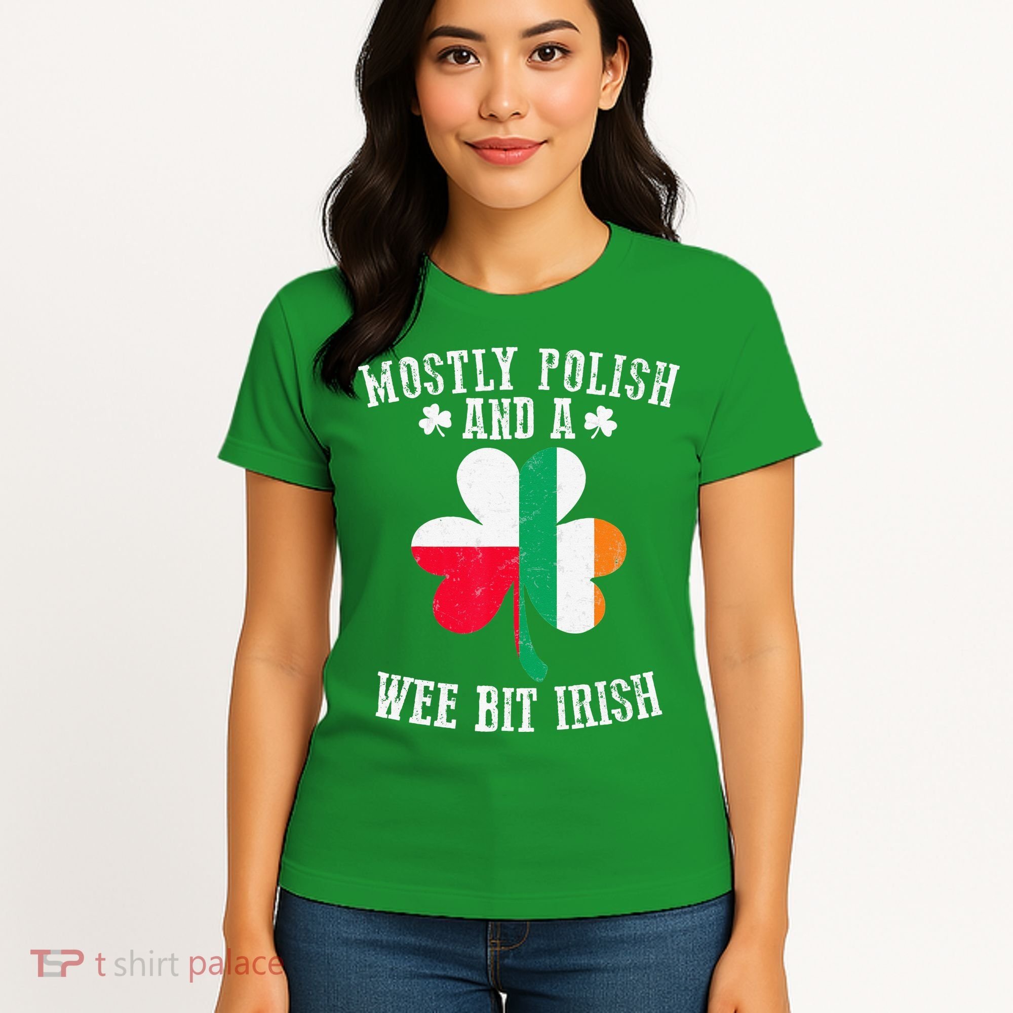 Polish Wee Bit Irish Poland Funny St Patricks Day Women's T-Shirt
