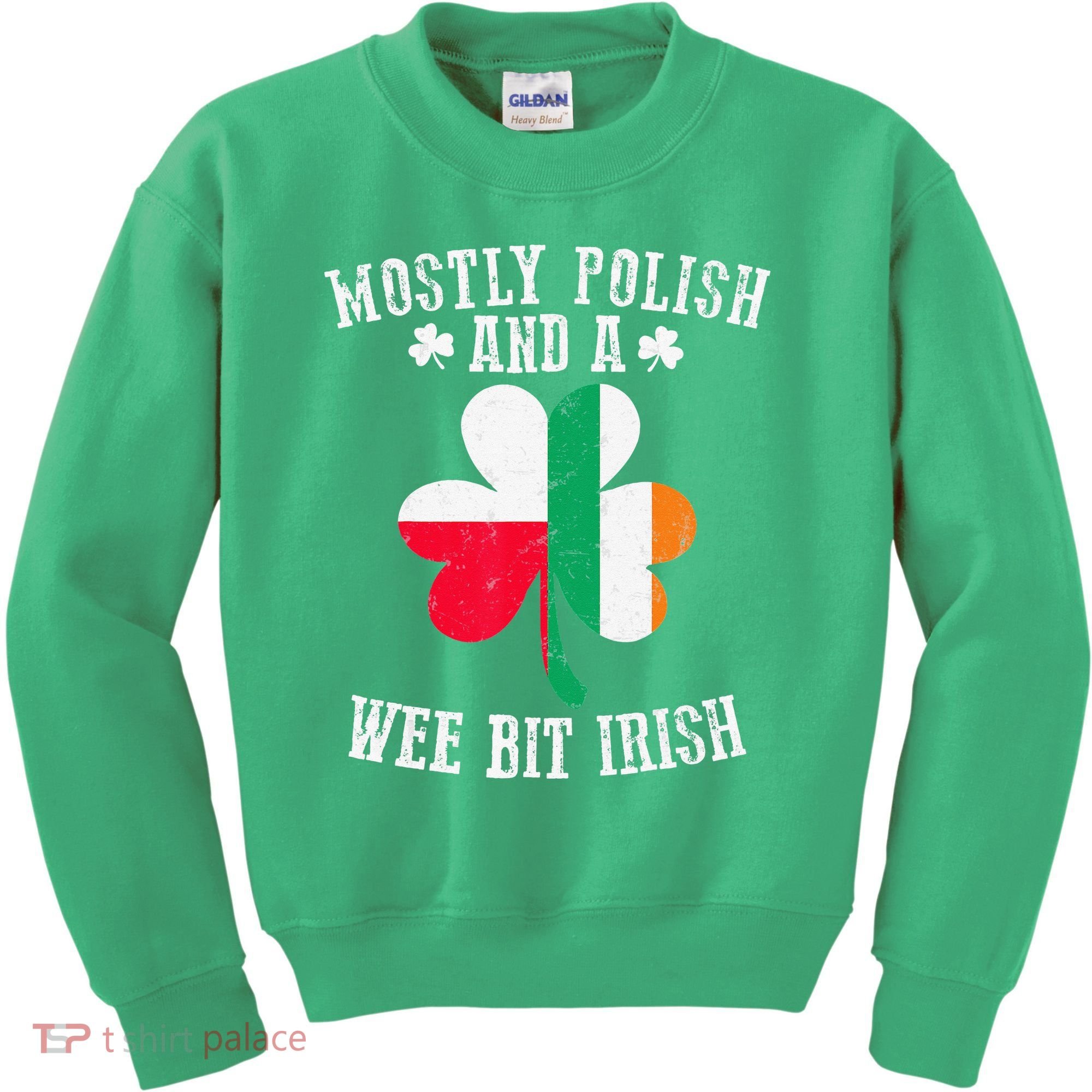 Polish Wee Bit Irish Poland Funny St Patricks Day Kids Sweatshirt